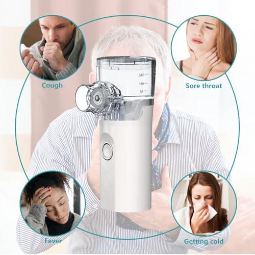 ADDLIVE Nebulisateur, inhalateur vapeur, inhalateur, il à Ultrasons Aérosol Efficace Soulager la Respiration, Facile à Utiliser et Propre, Atomisation Efficace pour La Maison et Les Voyages
