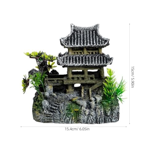 Décoration d'aquarium - Décoration d'aquarium - Château - Décoration d'aquarium - Château - Décoration classique - Résine - Accessoire d'aquarium pour poissons, crevettes, tortue