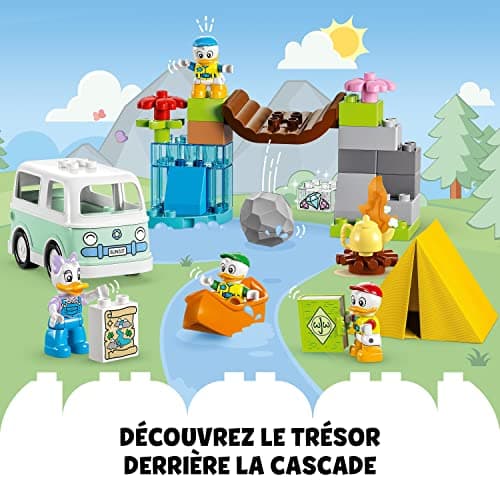 LEGO Duplo Disney Mickey et Ses Amis L'Aventure au Camping, avec Jouet Voiture, Canoë et Figurine Daisy Duck, Jeu de Construction de Caravane pour Enfants Dès 2 Ans, Filles et Garçons 10997