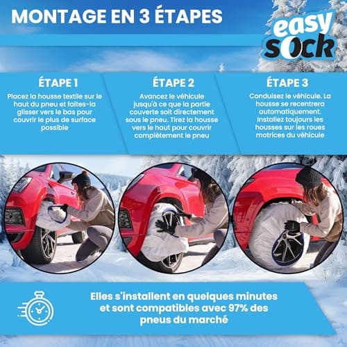 Easysock EASYSOCKS.M Chaîne Neige Textile, Taille XL