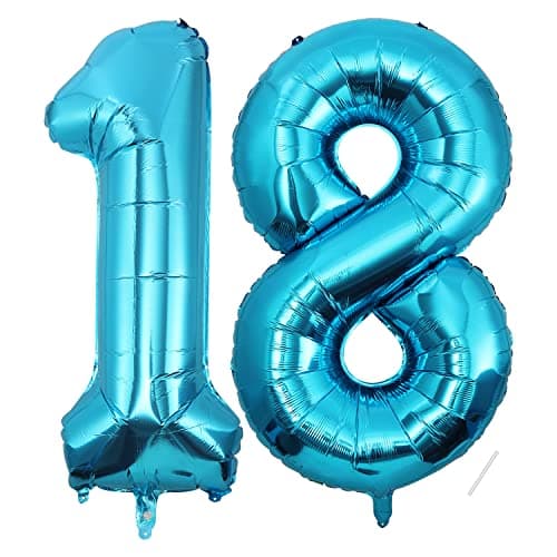 Ballons Chiffre de 18 ans - 101 CM Ballon Anniversaire Décoration d'anniversaire Ballon Helium Anniversaire Ans Deco Anniversaire