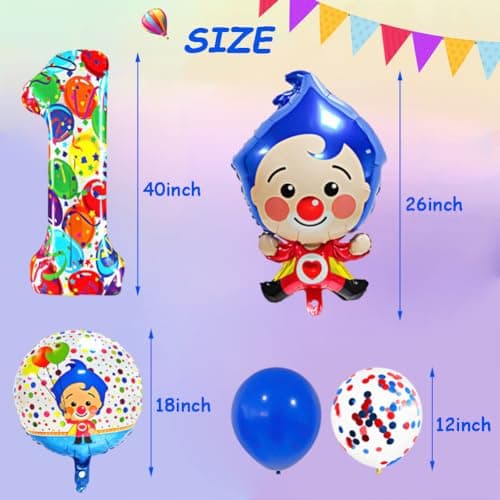 Cirque D'Aluminium Ballon,Ballon Clown, Ballon pour clown,Ballon Fleuret lion de Cirque, Décoration 1 anniversaire, 1 ans enfants Décoration d'anniversaire, pour carnaval, fête d'anniversaire