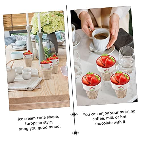 ANDRESLAD 2 Pièces coupe à glace en céramique bols de dégustation bols à dessert tasses à cappuccino mug cafe tea cup tasse à café verre gobelet multi-usages tasse de petit déjeuner pratique