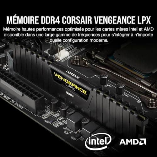 Corsair Vengeance LPX DDR4 RAM 32Go (2x16Go) Jusqu'à 3200MHz CL16 Intel XMP 2.0 Mémoire d'ordinateur - Noir (CMK32GX4M2E3200C16)