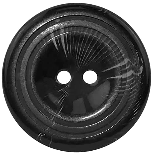 AERZETIX - C57141 - Lot de 10 Boutons à coudre ronds à lamelles intégrées 44L L44 Ø28x4 mm à 2 trous - couleur noir - en plastique - ouverture 2.5 mm - pour mercerie couture vêtement tricot décoration