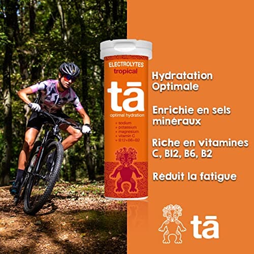 TA ENERGY - Tube x12 Pastilles - Pastilles d'hydratation - Sels Minéraux - Vitamines - Faibles en calories - Réduit les crampes - MADE IN France (Tropical)