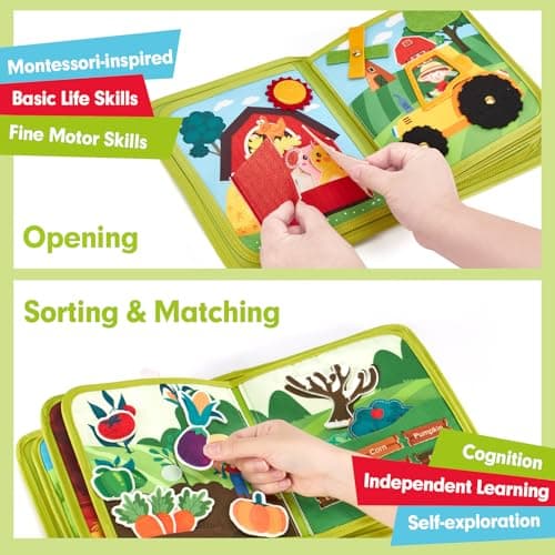 hahaland Jouet Bebe 1 an Busy Board Montessori âge 1 an avec 6 Couches Planche, Jouet Enfant 1 2 3 4 Ans Jeux Montessori Jouets d'activité et de Développement, Cadeau Enfant 1 2 3 Ans