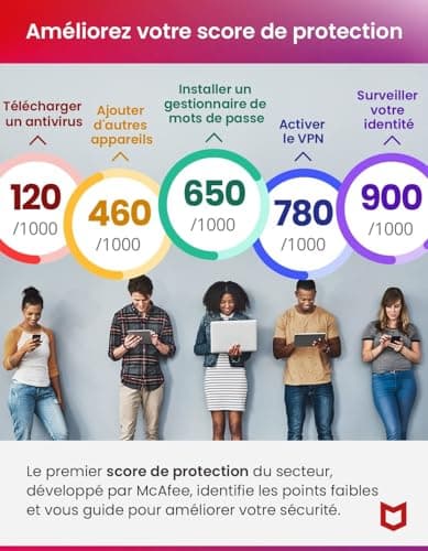 McAfee Total Protection 2024 Exclusivité Amazon, 3 appareils|Antivirus, VPN, gestion des mots de passe, sécurité mobile et Internet|PC/Mac/iOS/Android|Abonnement 15 mois|Code d'activation par email