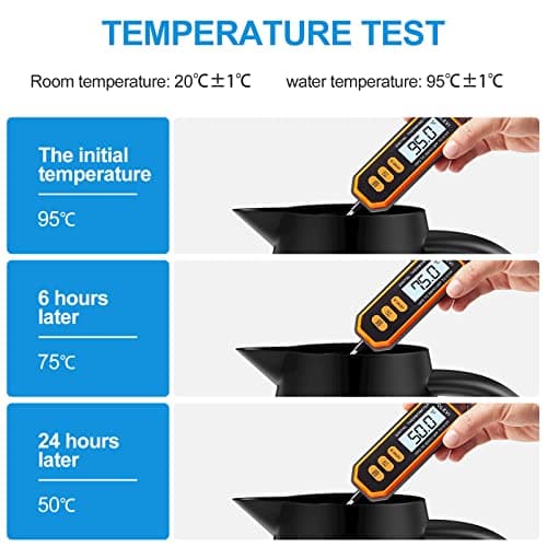Uootach 2 L Bouteille Isotherme en Acier Inoxydable, Bouilloires isolées sous vide, Isolation thermique 24 heures, pour bouilloires, théières et cafetières pour garder boissons chaudes