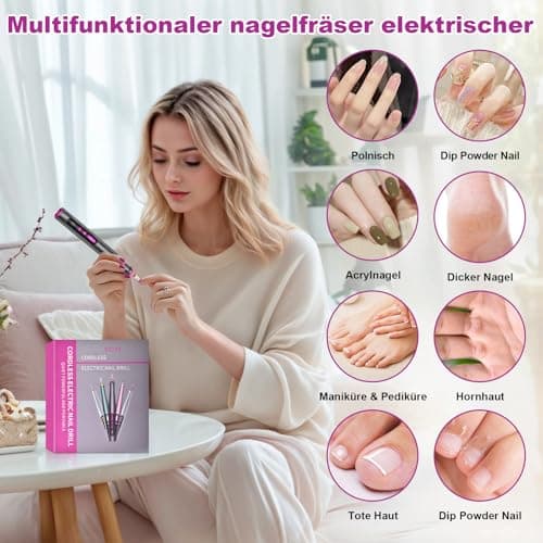ponceuse ongles professionnelle 35 000 tr/min, lime electrique ongle rechange polissage ongles électrique, outil de polissage de machine de manucure pédicure, nail drill