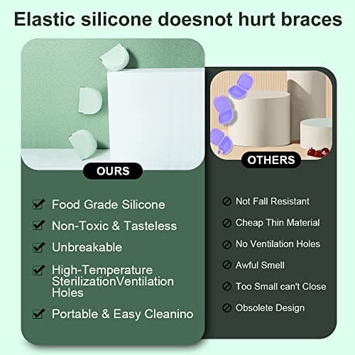 Etui Pour Appareils Dentaires,Trous d'échappement Boite de Protection pour Appareils Orthodontiques, Portable Appareils Dentaires Sportifs,Livré avec Cueilleur et Brosse de Nettoyage (bleu)