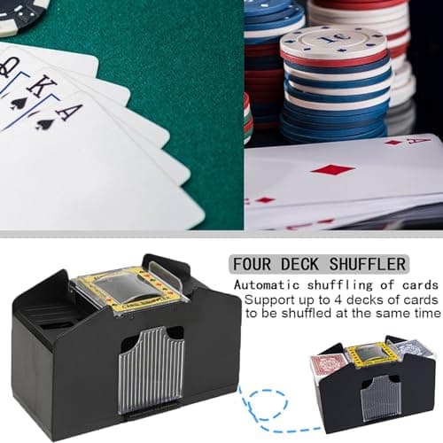 FSTgo Mélangeur de Cartes Électronique Automatique -Jeux Équitables - Distributeur de Cartes à Jouer Personnes Âgées - Mélangeur de Cartes pour 1-4 Jeux de Cartes