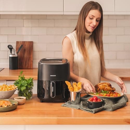 Cecotec Friteuse à Air sans Huile de 3,5 L Cecofry Fantastik 3500. Air Fryer. 1200 W, Digitale, Tactile, Technologie PerfectCook, Design Moderne et Compact, 9 Modes, 80-200oC, 0-60 Minutes