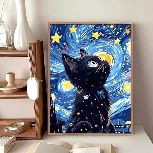 Mafenr Art Diamond Painting Chat, Chat Diamond Painting Adulte, Peinture Diamant Adulte pour Cadeaux et Décoration 30x40 cm