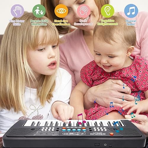 37 Touches de Piano pour Enfants avec Microphone,Clavier de Piano pour Enfants,Initiation à la Musique,Clavier électronique pour Enfants de 3 4 5 6 7 8 Ans,Cadeaux pour Garçons/Filles/Débutants