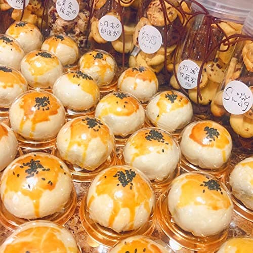 JJQHYC 50 Pièces Boîtes à Dessert Mini Boîtes à Gâteaux Transparent Boîte à Pâtisserie Cadeau Rond Boîte d'emballage à Gâteau pour la Fête de Mariage Anniversaire