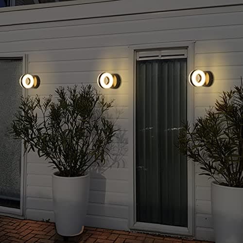 Dr.lazy 12W Applique Murale led Intérieur exterieur Lampe murale LED Moderne Imperméable IP65 Appliques Murales en Aluminium pour Salon Escalier Couloir Jardin (Blanc Chaud)