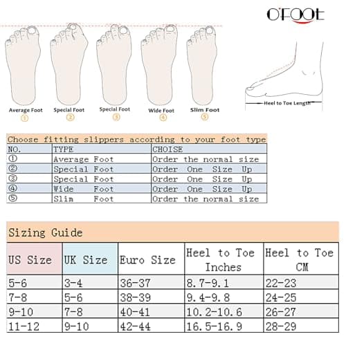 ofoot Chaussons d'été en coton à mémoire de forme pour femmes - Chaussures d'intérieur confortables et lavables avec semelles antidérapantes en caoutchouc(Gris,38-39 EU)