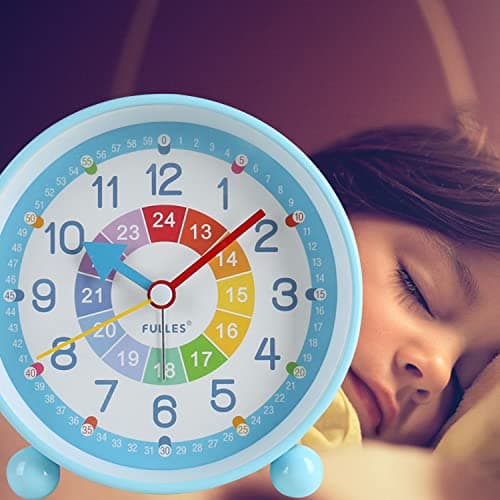 KIPIDA Réveil numérique pour enfant,Sans tic-tac,Réveil éducatif,Horloge pour enfant,Snooze,Réveil analogique,Réveil pour garçon et fille,Cadeau d'anniversaire pour enfants,étudiants,Réveil LED