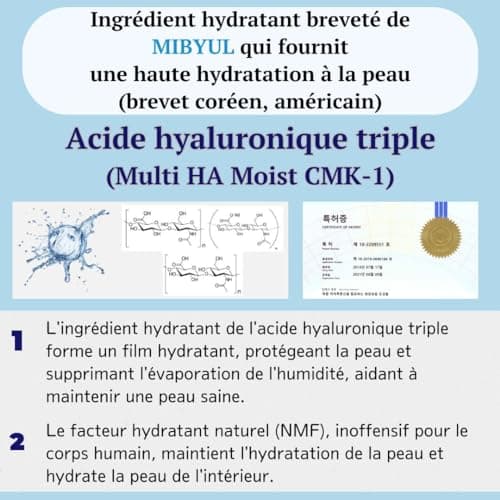 [STAR IN SEOUL] MIBYUL MOUSSE NETTOYANTE À L'ACIDE HYALURONIQUE, 150ml, Nettoyant hydratant, recommandé pour les peaux sèches/sensibles, Nettoyant coréen pour soins de la peau végan.