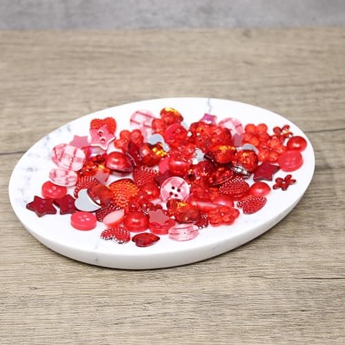 Lot de 100 boutons plats en acrylique et résine Rouge