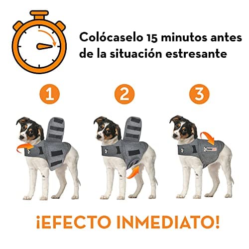 ThunderShirt Gilet Relaxant pour Chiens. Rassure Lors de Situations stressantes. Méthode Douce et Naturelle. Existe en 5 Tailles. Gris.