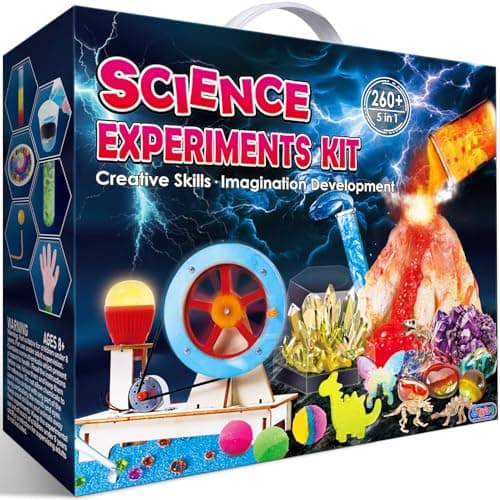 UNGLINGA 260+ Expériences Scientifique pour Enfants, Jouets éducatifs pour Projets S.T.E.M, Laboratoire de Chimie et Kit Volcan