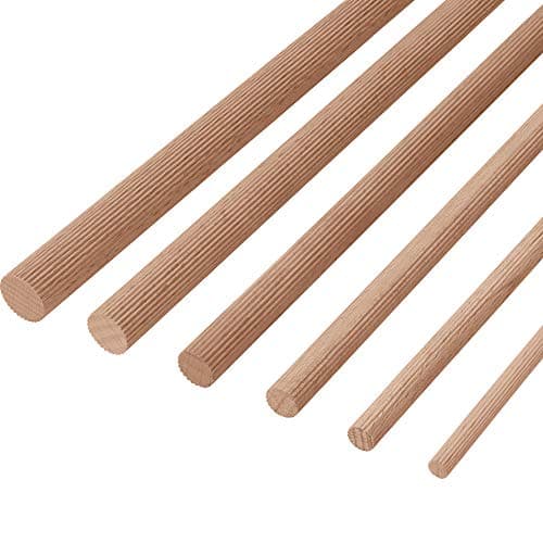 Gedotec Buchen-Rundstab Accessoires de Bricolage Bois Rainuré BAR de Lanterne en Hêtre | Barres Rondes Ø 16 X 1000 mm | Stable & Haute Qualité | Bois de Hêtre | 10 Pièces