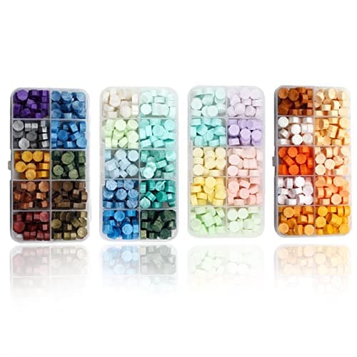 Joyeee Lot de 800 perles de cire, Sceaux de tampon pour embellir les enveloppes, les invitations de mariage, les lettres, les cartes de Thanksgiving, les idées cadeaux de Noël pour maman