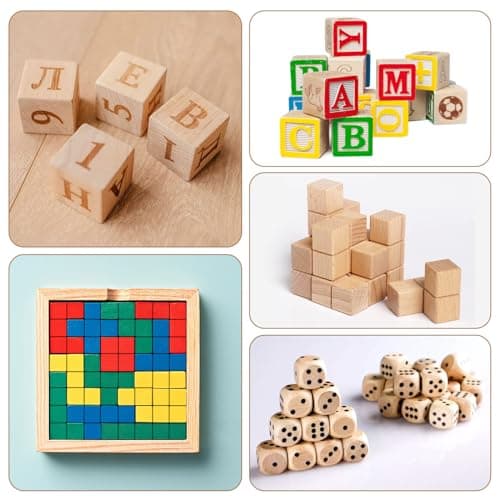 500 Pièces Cubes en Bois 10mm Naturel Blocs Carrés en Bois Cubes de Pin Carrés Inachevé Carrés en Bois Cubes Blocs Vierges Cube Bois Bricolage pour DIY Peinture Artisanat Décoration