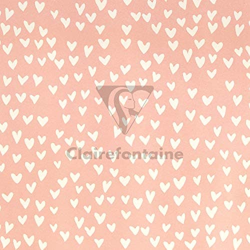 Clairefontaine 223862C - Un Rouleau De Papier Cadeau - Papier Affiche 80g - Dimensions : 5mx35cm (Spécial Petite Largeur) - Motif : Coeurs - Emballage Cadeau, Idéal Pour Les Petits Emballages