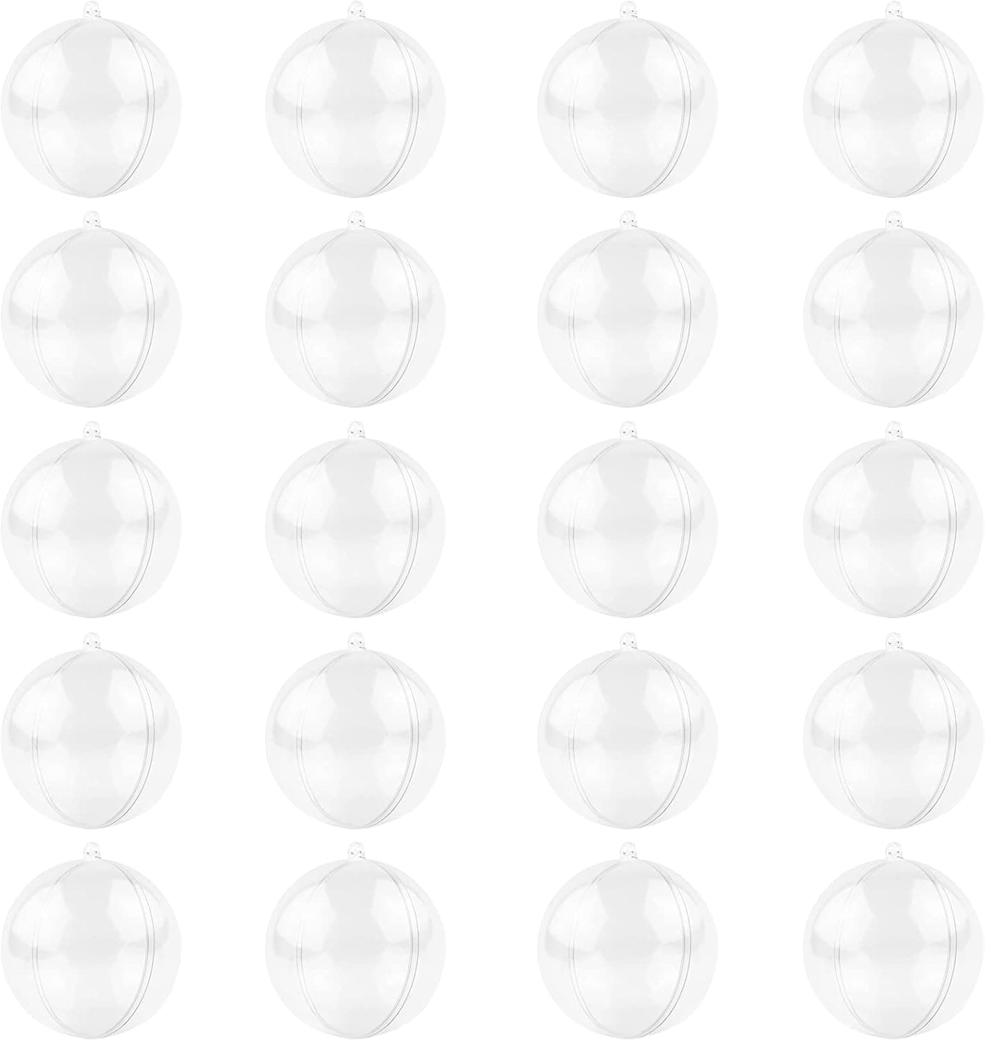 20 Pièces Boules de Noël Transparentes 6cm, Boules de Noël en Plastique à Remplir, DIY Decoration pour Sapins de Noël