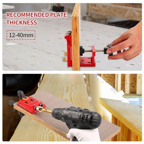 Kit de Gabarit de Trou de Poche,Gabarit de percage oblique pour bois,Ajustable Guide de Menuiserie de Percage,Positionneur de Trou Oblique pour Travail du Bois