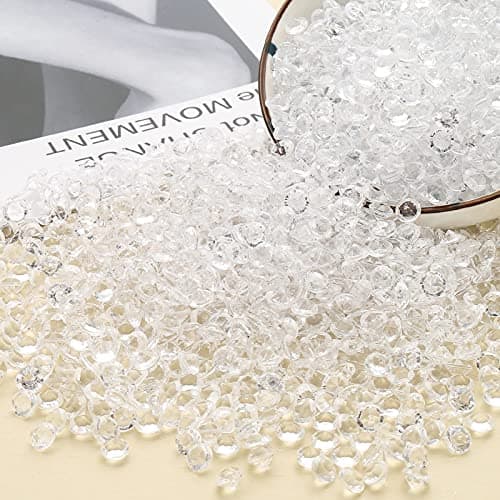 HERZWILD 3100 Petits Cristaux en Forme de Diamants 6mm pour Les Décoration de Table Mariage, Perles De Vase,Loisirs Créatifs.(6mm)