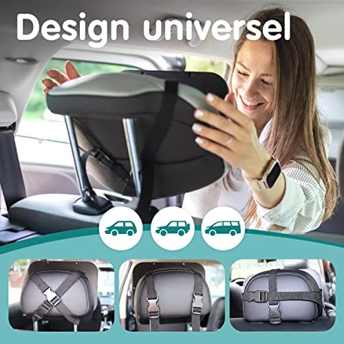 Onco Miroir Voiture Bébé Retroviseur - 100% Incassable, Miroir Bébé Voiture, Double Prix : Meilleure invention de voyage 2023 et Meilleur produit de sécurité 2024, Accessoire Voiture