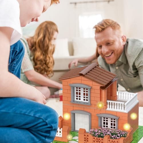 Buroku - Jeu de Construction de Maison en Briques avec Lumières | 270 Pièces en Plastique ABS Sûres pour Les Enfants | Améliore Les Compétences Précoces et Le Développement de l'Intelligence