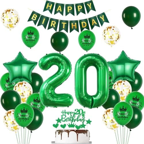Ballon 20 ans anniversaire femme homme vert Décoration 20 ans homme anniversaire vert or Ballon Décoration anniversaire 20 ans femme Ballons anniversaire 20 ans homme femme anniversaire Déco or