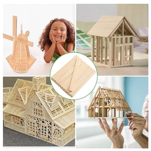 QEEYON Bâtons de Bambou,30 pcs Baguette Bois Naturel,Carré Tasseau Bois,Bambou Tige Barbe a Papa Bâtons de Travaux Manuels, pour Arts Plastique Bricolage Décorations(30cmx5mm)