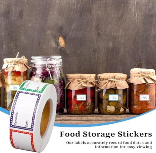 500 étiquettes de date alimentaire, étiquettes autocollantes, étiquettes autocollantes pour pots, étiquettes pour congélateur, autocollants pour confiture faits à la main, étiquettes vierges