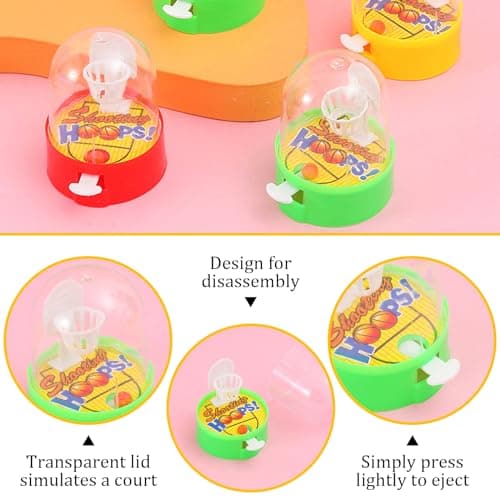 GUOYOU 12 Pcs Finger Basketball, Mini Flipper, Jouets de Flipper de Doigt, Basket-Ball à Doigts Jeu de tir, Flipper de Poche, Cadeau de Fête d'anniversaire pour Enfants, Les Garçons et Les Filles