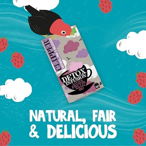 CLIPPER - Infusion Bio Détox - Saveur Fruits Rouges - 20 Sachets d'Infusion Bio - 1 paquet