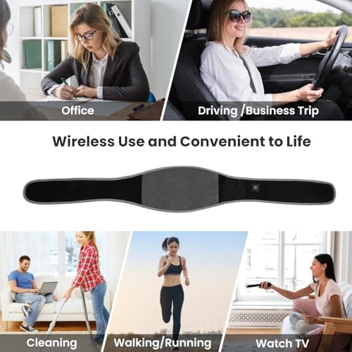 Arlierss Graphène Ceinture Chauffante Lombaire avec Batterie 5000mAh, Coussin Chauffant avec 3 Niveaux de Température, Ceinture Lombaire Chauffante avec Arrêt Automatique