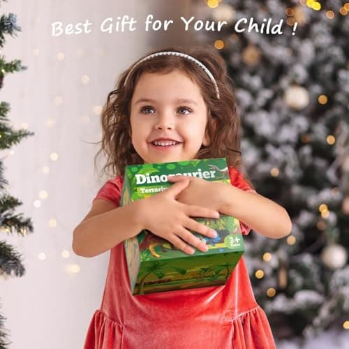 ONLYFUN Dinosaure Terrarium Set pour Les Enfants - Cadeau d'anniversaire pour Les garçons Filles 4, 5, 6, 7, 8-12 Ans, Jouets de Dinosaure, Ensemble d'artisanat, Noël Pâques Cadeaux Enfants.