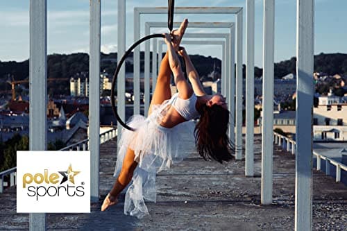PoleSports Aerial Hoop Lyra 0 Points de Suspension Noir 95 cm x Ø 30 mm [Confort] pour Les pneus de Maison et Le Pole Dance, Yoga Ring, Acrobatic