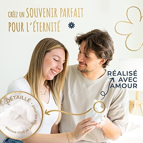 Amari® Kit d'empreintes de main 3D pour couples et la famille (Floral) – Kit d'empreintes de plâtre mains – Kit d'empreintes de plâtre main pour couple de mains - Kit d'empreintes de plâtre - Cadeau