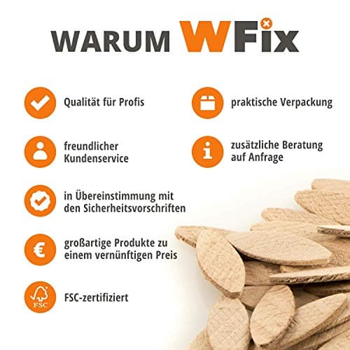 WFix Lamelles d'Assemblage Type Lamello 20 Taille 20 500 pièces Cheville Plates dans une Boîte de Rangement EUROboîte Biscuit Bois idéale pour Fraisage et Bicolage