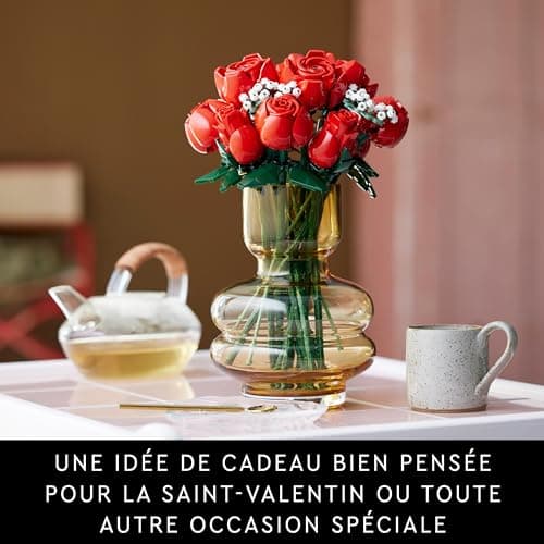 LEGO Icons Botanical Collection Le Bouquet de Roses, Fleurs Artificielles pour Décorer la Chambre, Cadeau d'anniversaire pour Adultes passionnés de Plantes 10328