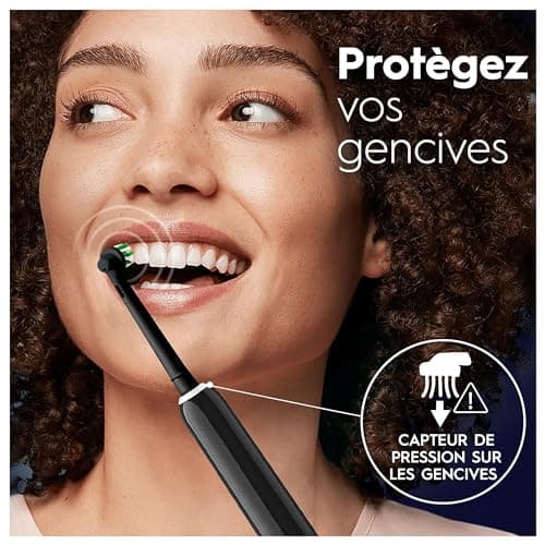 Oral-B Pro Series 1 Brosse à Dents Électrique, Noir, 1 Brossette Nettoyage 3D, Élimine la Plaque Dentaire, 3 Modes de Brossage, Minuteur, 1 Étui De Voyage, Rechargeable