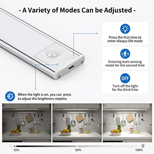OUILA Lampe de Placard, Eclairage Led Rechargeable Interieur Placard,Sans Fi,Dimmable Lampe Led Detecteur Mouvement,Lumière Led pour Armoire Placard Escalier Cuisine