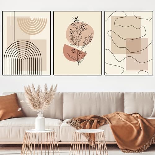 WZXGHE Ensemble de posters sur toile abstraits - Lignes nordiques - Impression d'art - Moderne - Pour salon, chambre à coucher - Sans cadre - B, 3 x 40 x 60 cm